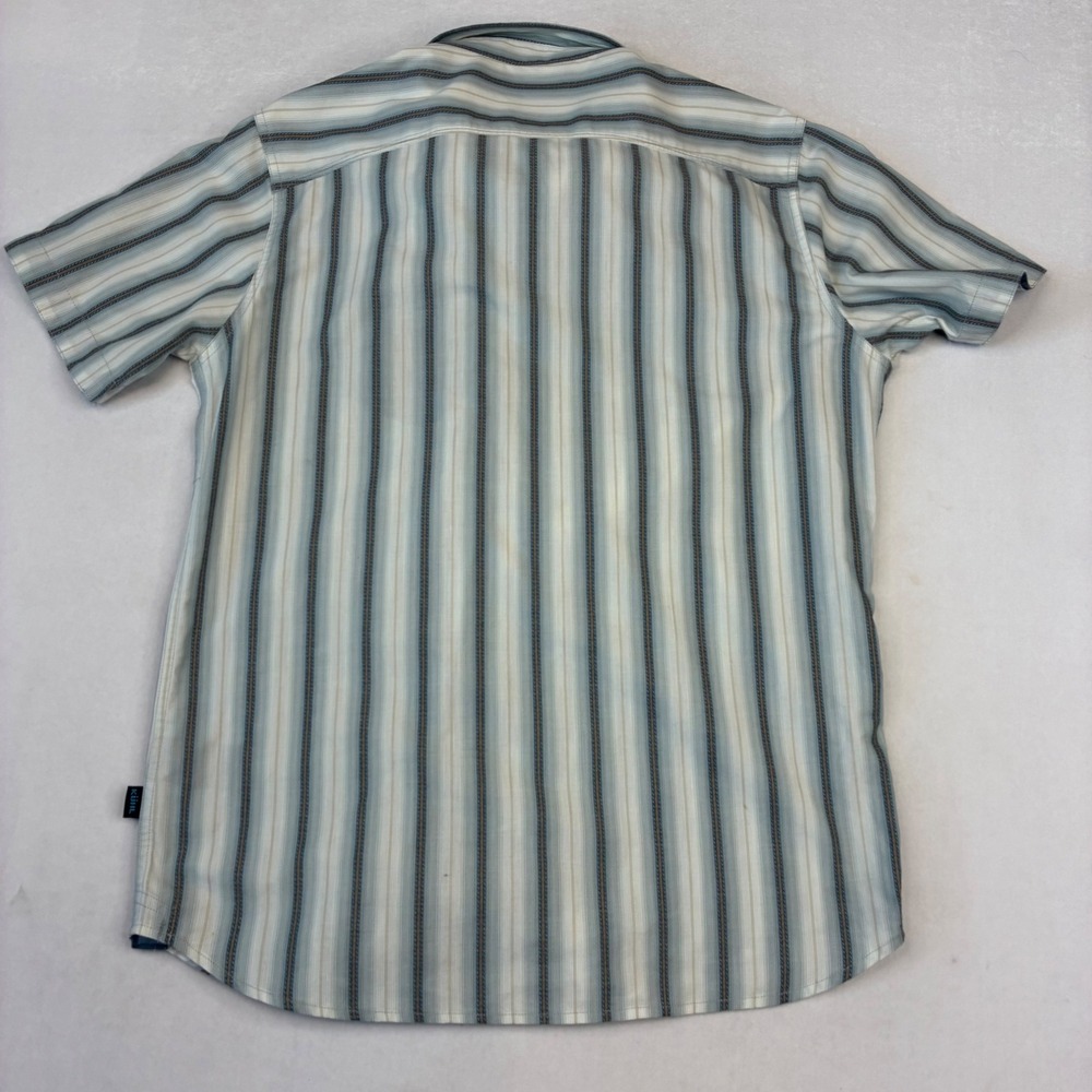 Kuhl Renegade Button Down Shirt Mens Medium Blue Stripe Short Sleeve Hiking Fish - Picture 3 of 10